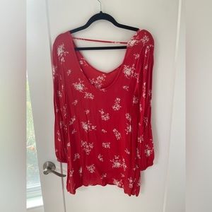 Billabong Red Dress w/ white flowers - size S